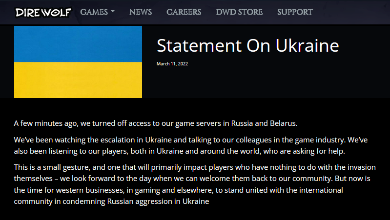 Dire Wolf Digital - Statement on Ukraine.PNG