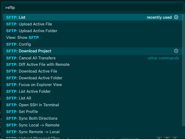 sftp commands